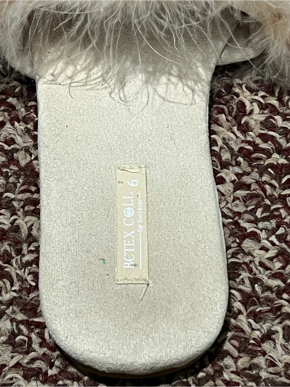 Plush Feather Slide Sandals in Blush - Picture 4 of 6